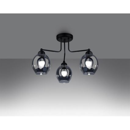 Полилей FILLAN 3xE27/60W/230V черен