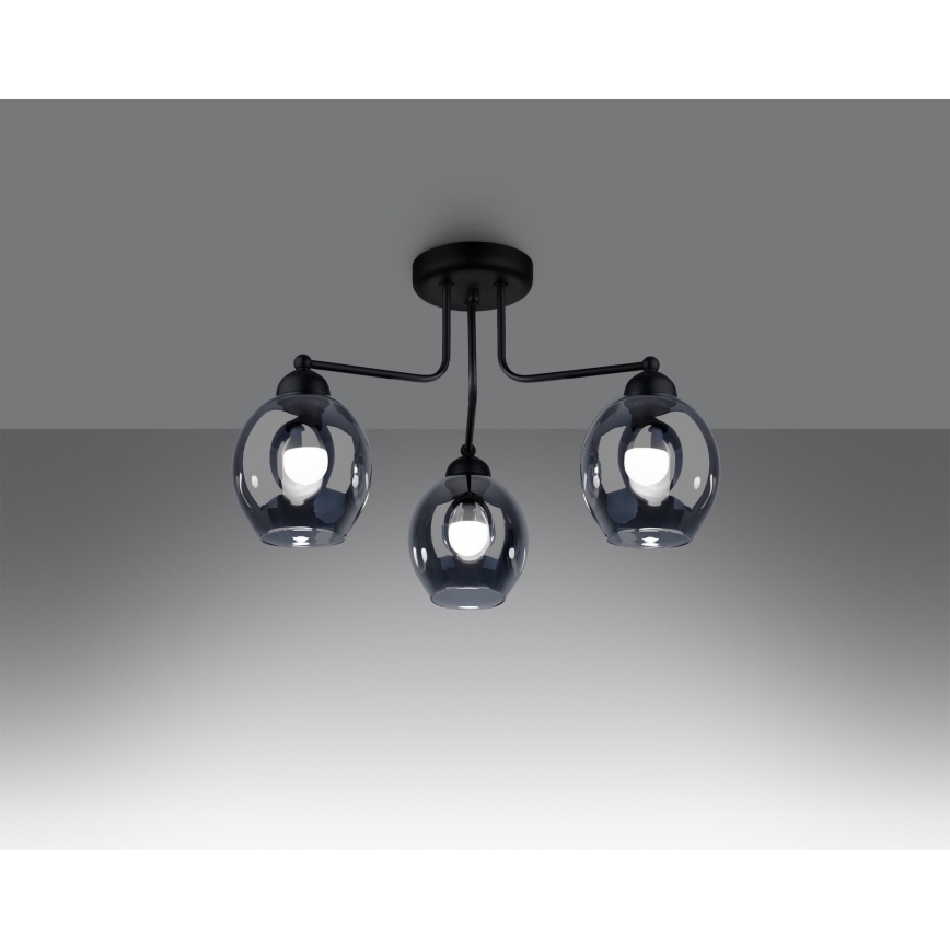 Полилей FILLAN 3xE27/60W/230V черен