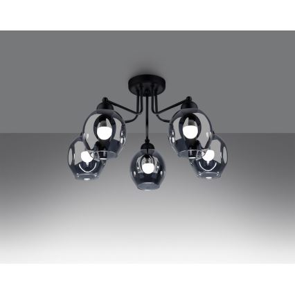 Полилей FILLAN 5xE27/60W/230V черен