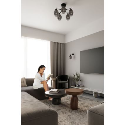 Полилей FILLAN 5xE27/60W/230V черен