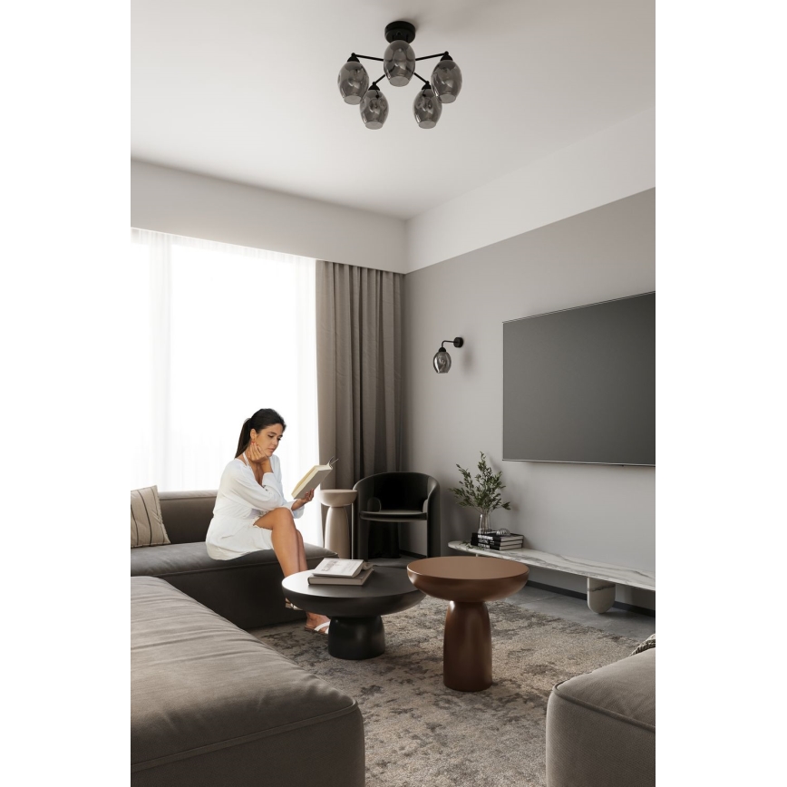 Полилей FILLAN 5xE27/60W/230V черен