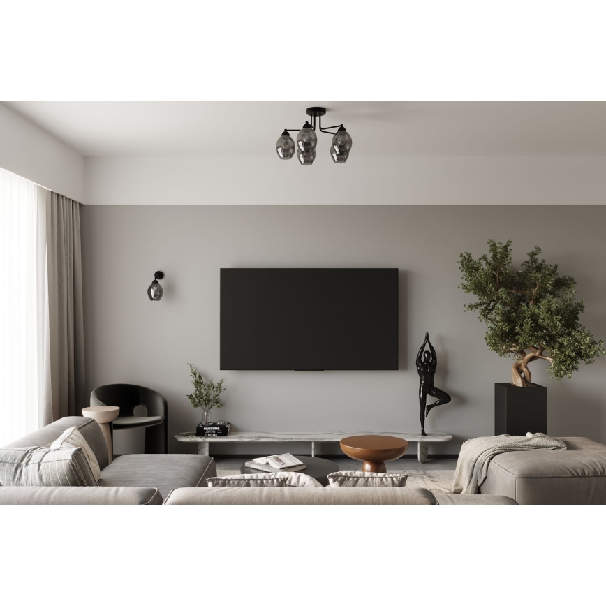 Полилей FILLAN 5xE27/60W/230V черен