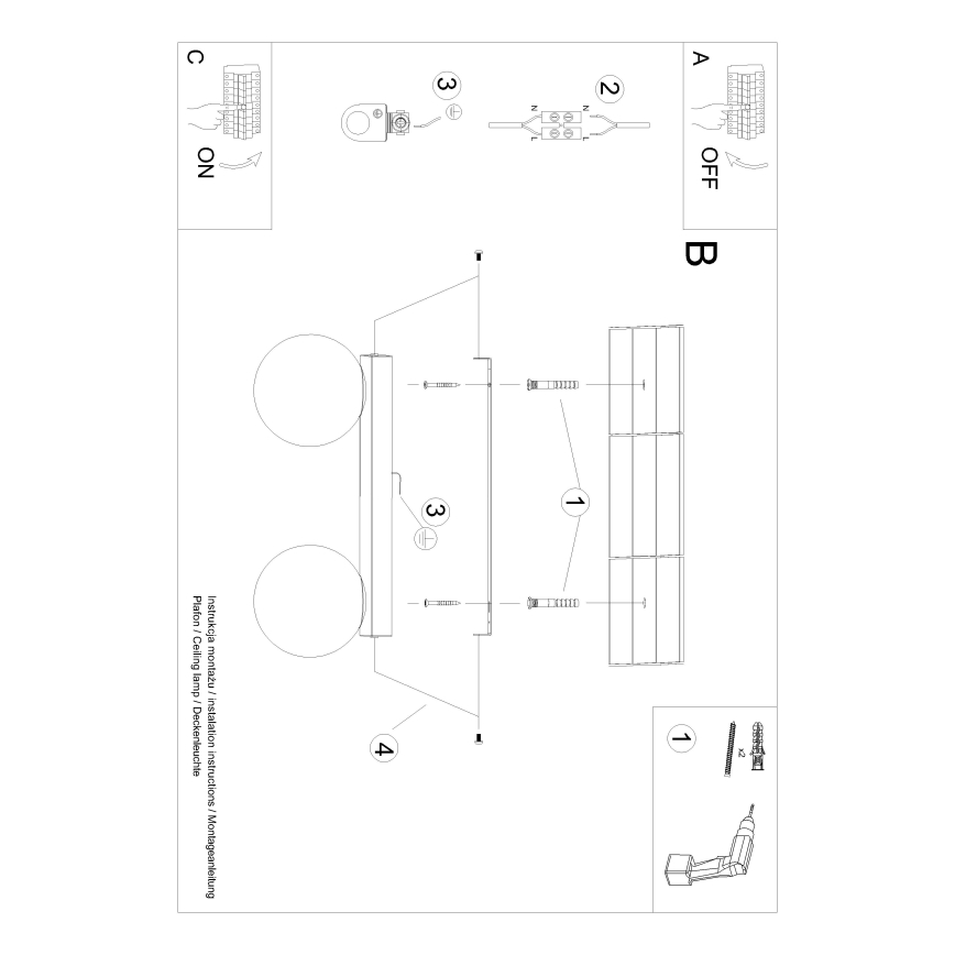 Плафониера YOLI 2xG9/12W/230V бял