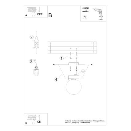 Плафониера YOLI 1xG9/12W/230V черен