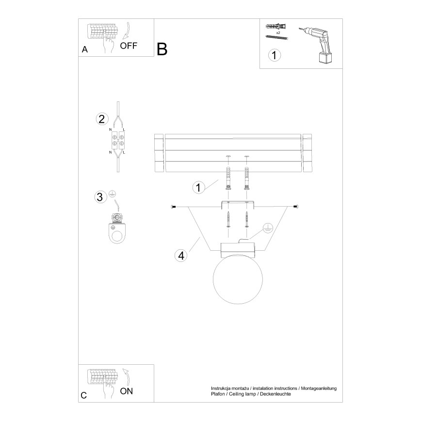 Плафониера YOLI 1xG9/12W/230V черен
