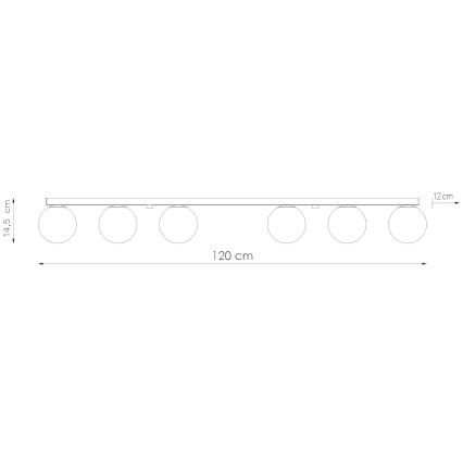 Плафониера YOLI 6xG9/12W/230V черен