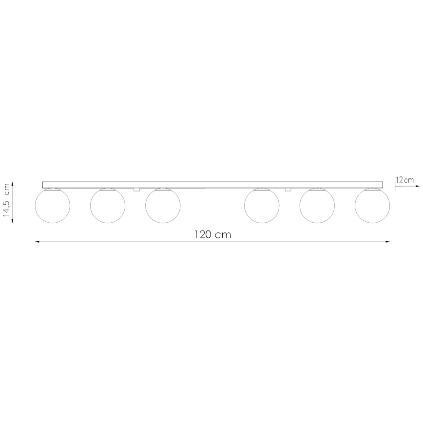 Плафониера YOLI 6xG9/12W/230V черен