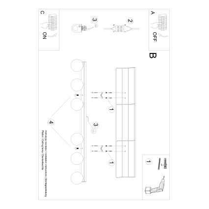Плафониера YOLI 6xG9/12W/230V черен