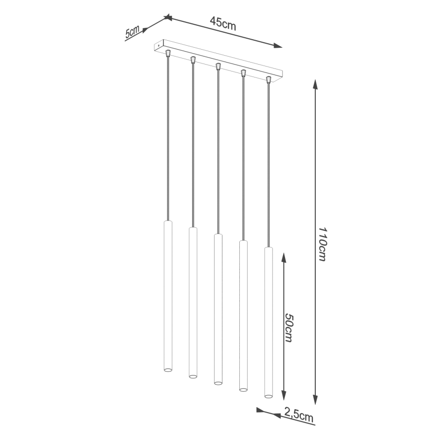 Пендел PASTELO 5xG9/8W/230V златист