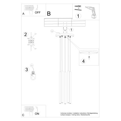 Пендел PASTELO 5xG9/8W/230V златист