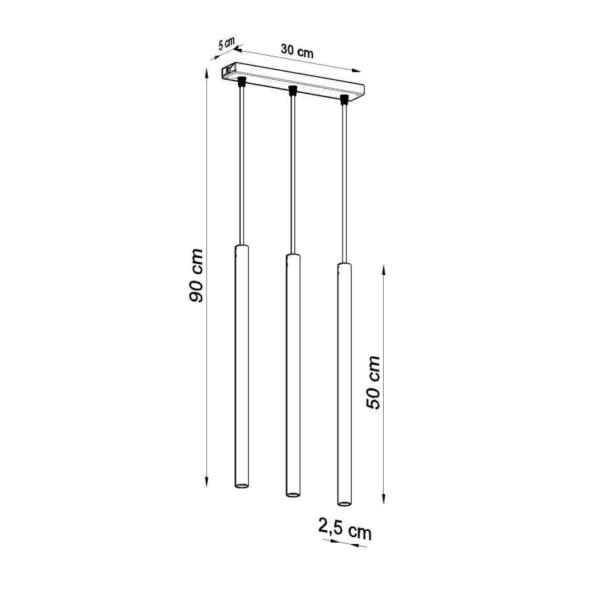 Пендел PASTELO 3xG9/8W/230V златист