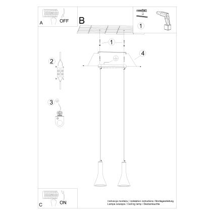 Пендел REA 2xE14/12W/230V бетон