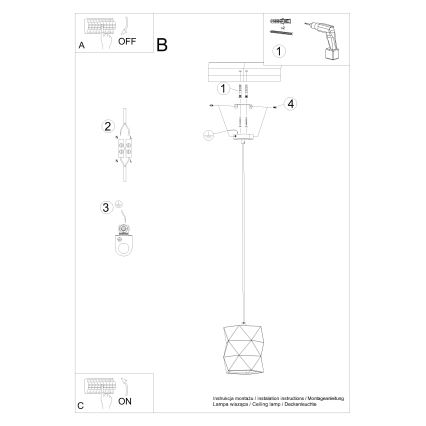 Пендел GOBI 1xE27/15W/230V керамика