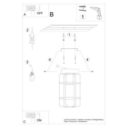 Плафон GOTTO 1xE27/15W/230V черен/бук