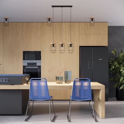 Плафон GOTTO 1xE27/15W/230V черен/бук