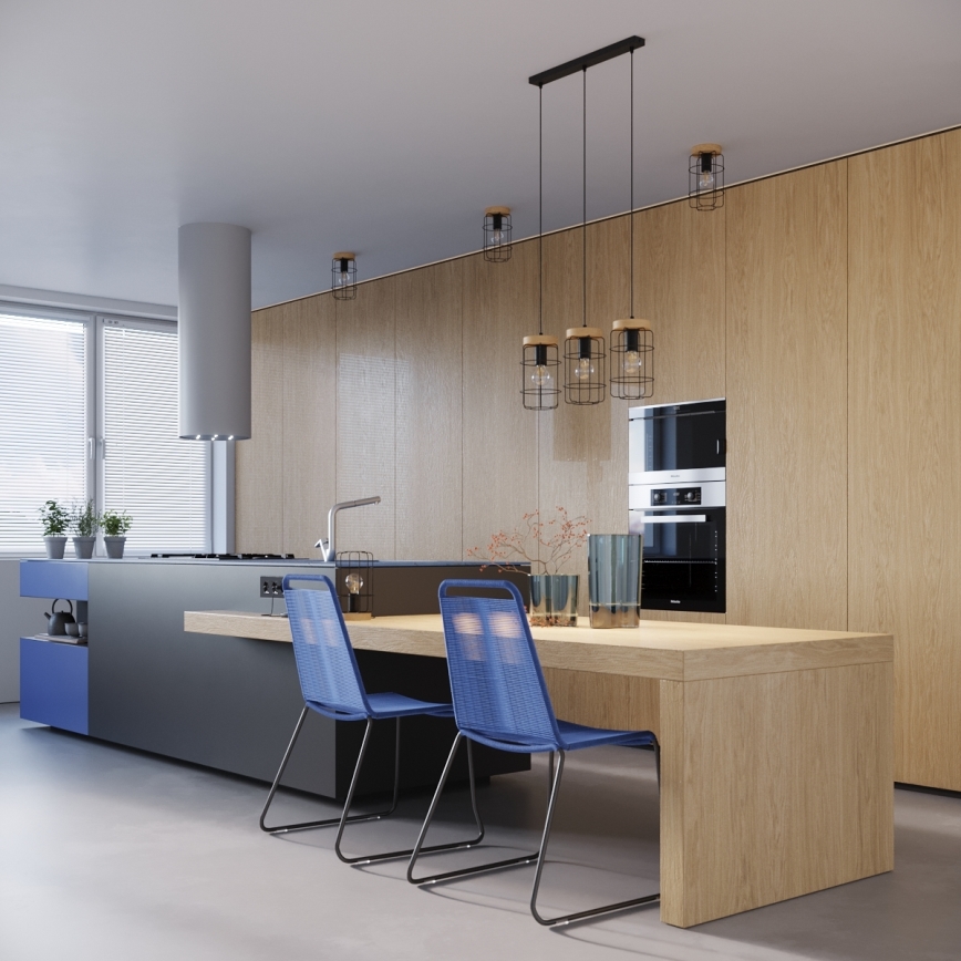 Плафон GOTTO 1xE27/15W/230V черен/бук