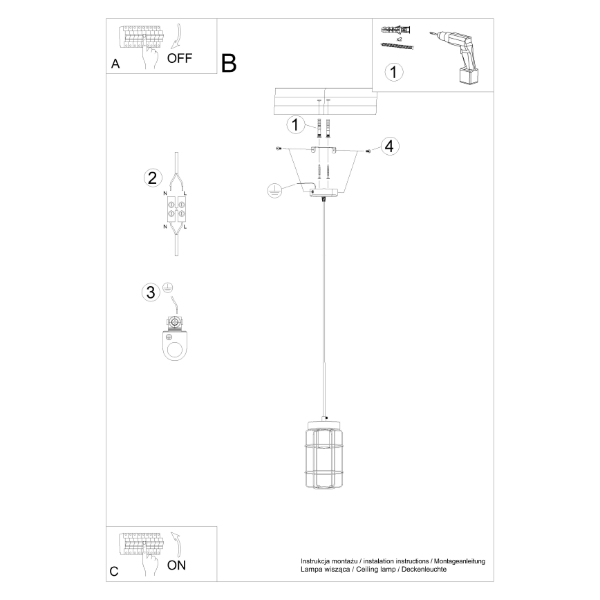 Пендел GOTTO 1xE27/15W/230V черен/бук