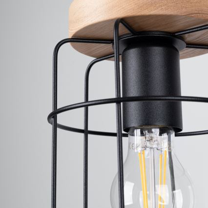 Пендел GOTTO 1xE27/15W/230V черен/бук