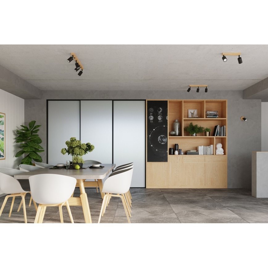 Спот аплик VERDO 1xGU10/10W/230V черен/бук