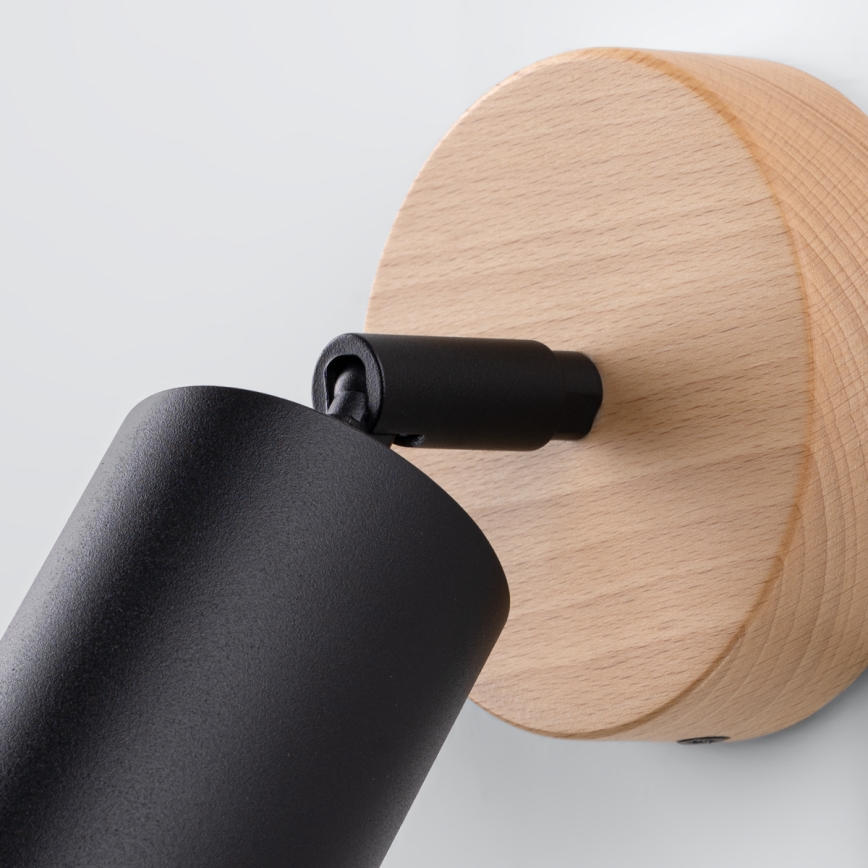 Спот аплик VERDO 1xGU10/10W/230V черен/бук