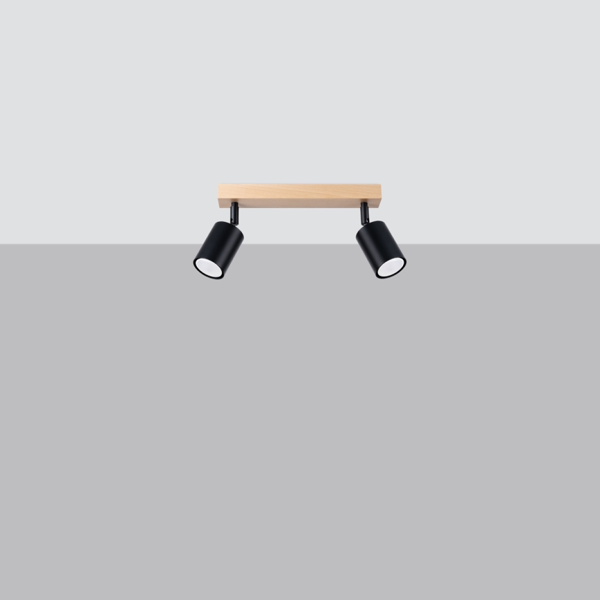 Спот VERDO 2xGU10/10W/230V черен/бук