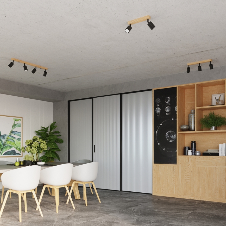 Спот VERDO 2xGU10/10W/230V черен/бук