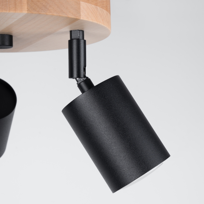 Спот VERDO 3xGU10/10W/230V черен/бук