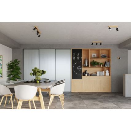 Спот VERDO 3xGU10/10W/230V черен/бук