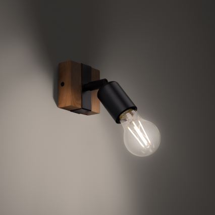 Спот ZUCA 1xE27/15W/230V черен/дъб