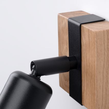 Спот ZUCA 1xE27/15W/230V черен/дъб