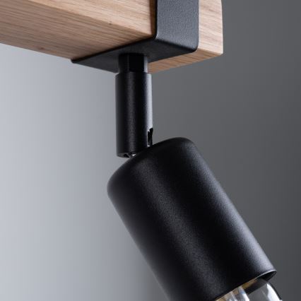 Спот ZUCA 2xE27/15W/230V черен/дъб