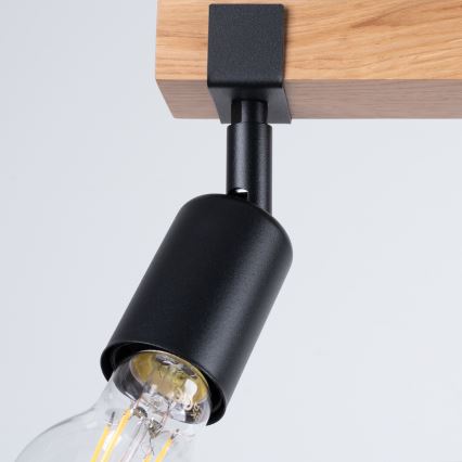 Спот ZUCA 3xE27/15W/230V черен/дъб