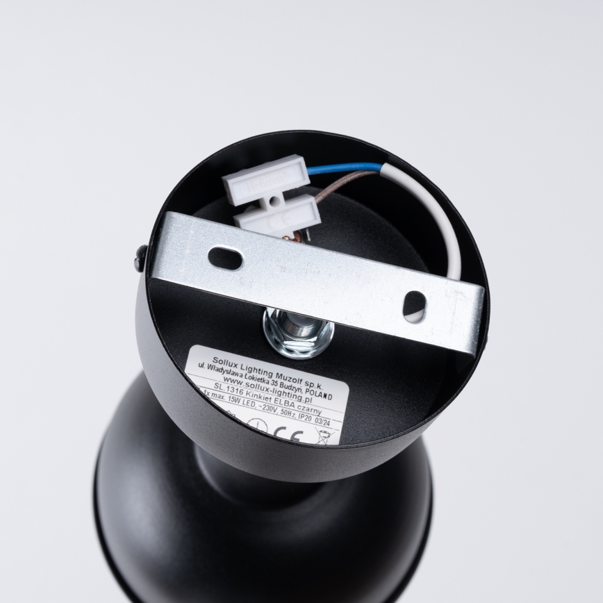 Спот аплик ELBA 1xE27/15W/230V черен