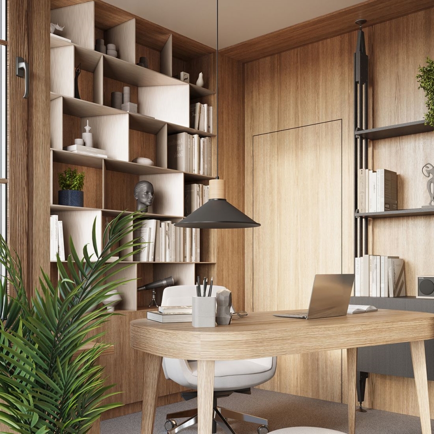 Пендел JAGA 1xE27/15W/230V Ø 30 см черен