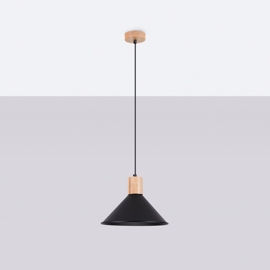 Пендел JAGA 1xE27/15W/230V Ø 30 см черен