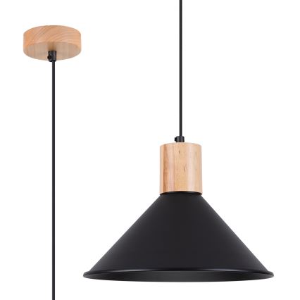 Пендел JAGA 1xE27/15W/230V Ø 30 см черен