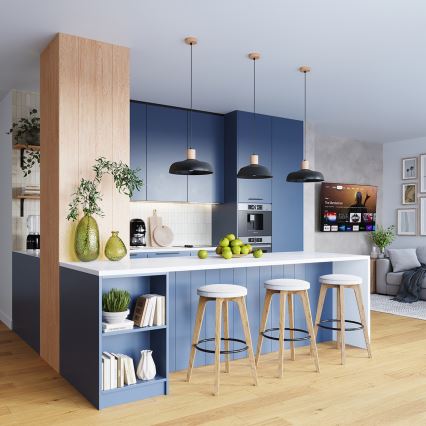 Пендел FANO 1xE27/15W/230V Ø 34 см черен