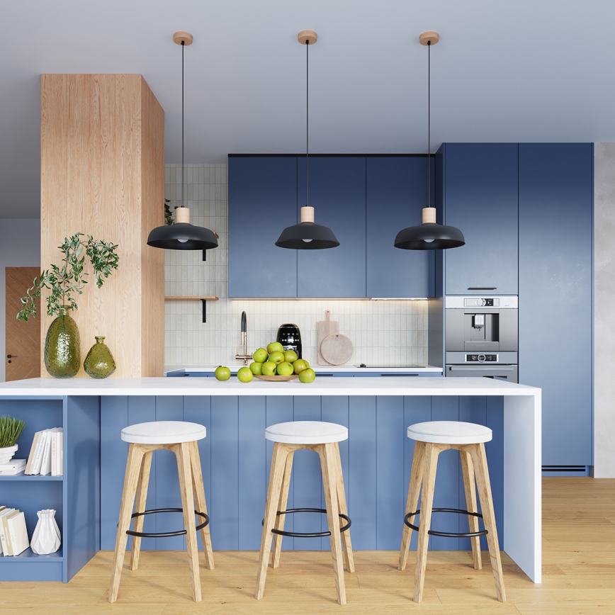 Пендел FANO 1xE27/15W/230V Ø 34 см черен