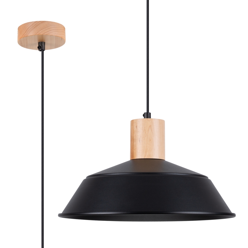 Пендел FANO 1xE27/15W/230V Ø 34 см черен