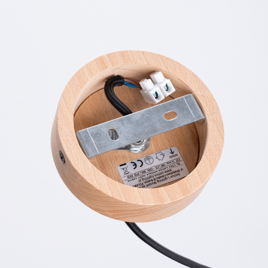 Пендел INDY 1xE27/15W/230V Ø 38 см черен