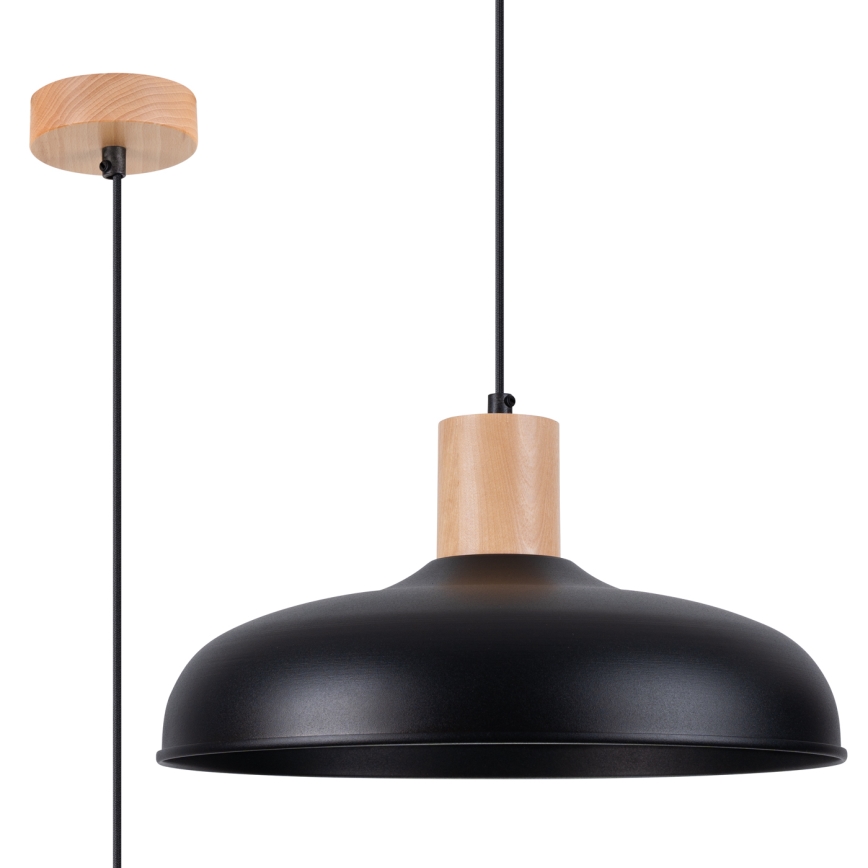 Пендел INDY 1xE27/15W/230V Ø 38 см черен