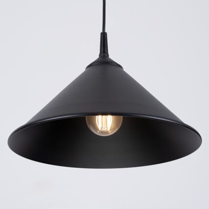 Пендел ZUMA 1xE27/15W/230V Ø 30 см черен