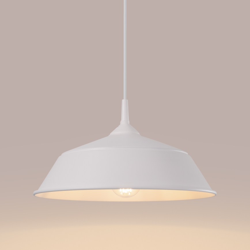 Пендел FRIKA 1xE27/15W/230V Ø 34 см бял