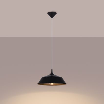 Пендел FRIKA 1xE27/15W/230V Ø 34 см черен