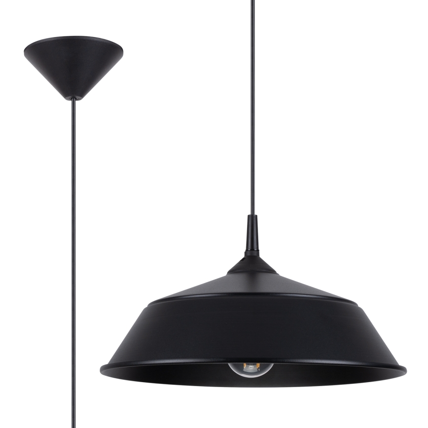 Пендел FRIKA 1xE27/15W/230V Ø 34 см черен