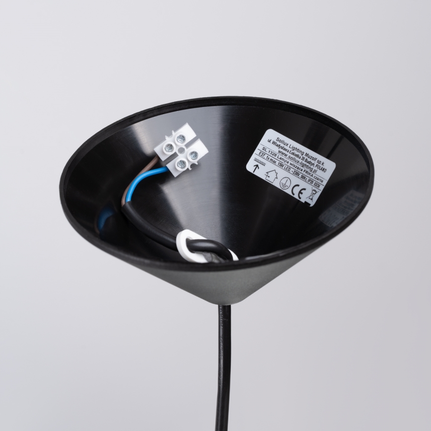 Пендел FRIKA 1xE27/15W/230V Ø 34 см черен