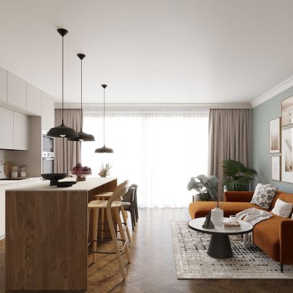 Пендел GINA 1xE27/15W/230V Ø 38 см черен