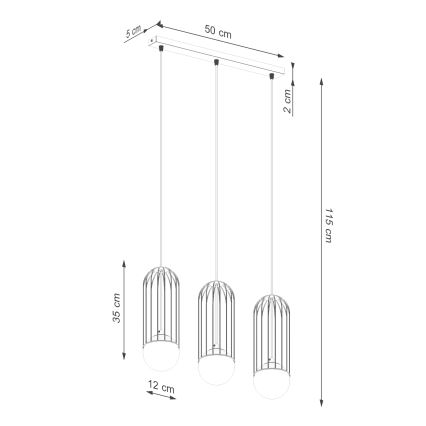 Пендел BRINA 3xG9/8W/230V бял