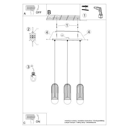 Пендел BRINA 3xG9/8W/230V бял