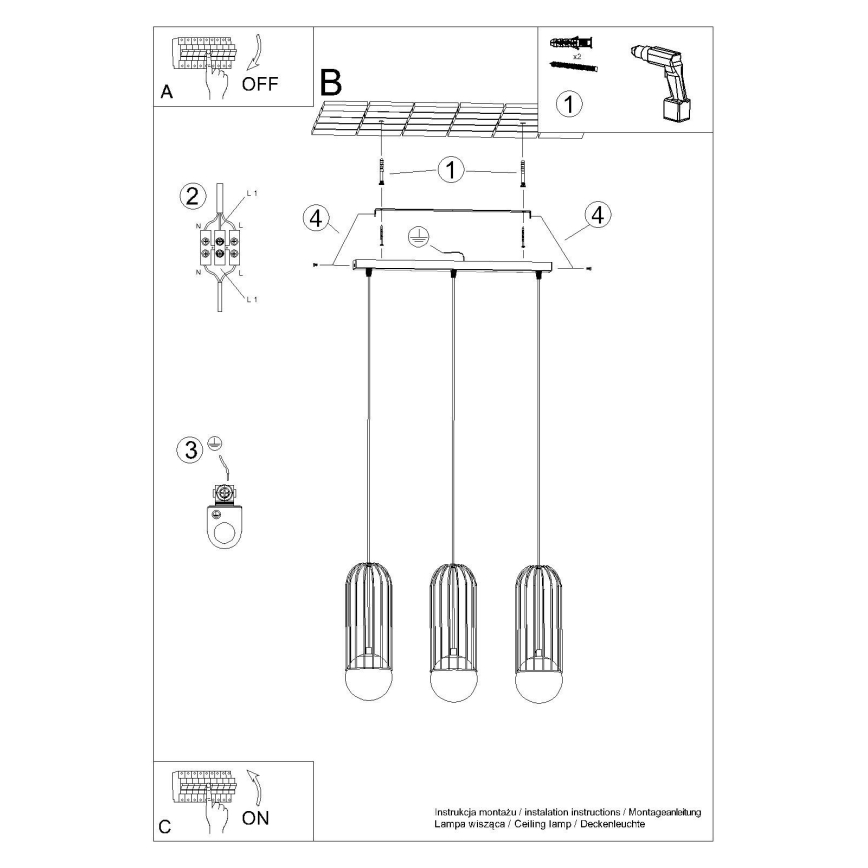 Пендел BRINA 3xG9/8W/230V бял